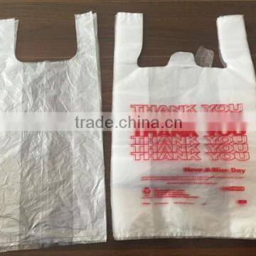 wholesale china factory HDPE Clear Plastic T Shirt Bag With Custom Printing