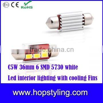 Direct offer C5W 36mm 6 SMD 5730 white Led interior lighting with cooling fins,auto accessories