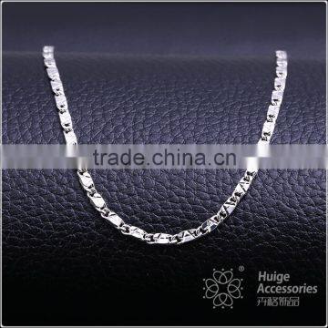 2015 funky chains rhodium plated brass diamond cut chain necklace jewellery