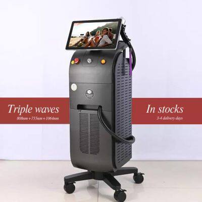 2025 Newest Diode Laser Titanium Ice 600-2000W 755 808 1064nm Diode Laser Titanium 1~800ms Titanium Laser Hair Removal Machine