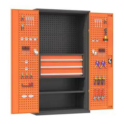 Heavy Tool Cupboard Workshop 2 Doors Tools Storage Cabinet Drawer Safety Storage Tool Cabinets photo-3
