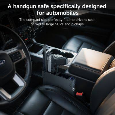 Biometric CarSafe Bedside Pistol Vault for Vehicle Installation Fingerprint Password Access Impact-Resistant Emergency Tools