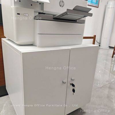 Lockable Printer Stand With Storage Cabinet | Heavy Duty Rolling Base for Printers | Office Equipment Furniture