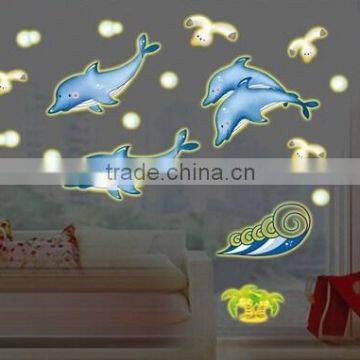 removable glow in dark dolphin wall decal wall sticker