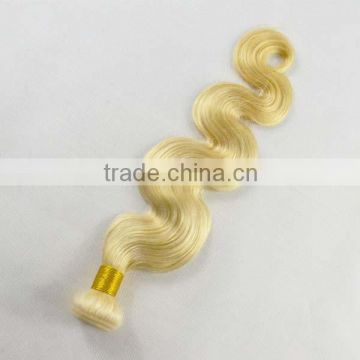 Human hair light blonde color virgin european hair