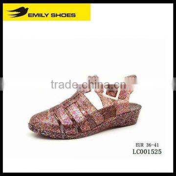 Lady 's jelly shoe with glitter