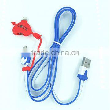 Wholeale Price 2 in 1 Micro USB Charger Cable and IOS USB Cable