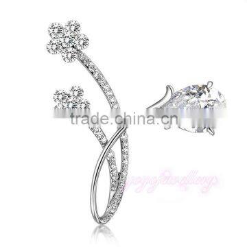 fashion jewelry for Christmas flower white gold plated wholesale bulk brooch