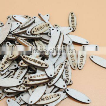 Sedex Audited Factory 2 Pillar Oval Shape Sew-on Wooden Badges For Garment photo-5