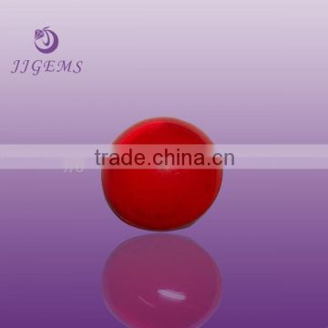 Red flat back glass cabochon stone