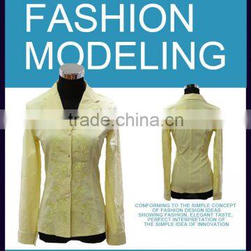 2016 Ladies' Plain T-shirts OEM Service Lapel Collar Casual Suit Design Custom Shirts photo-5