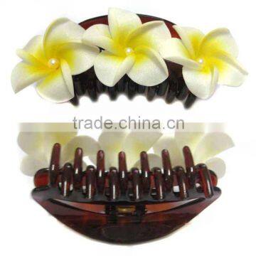 Plumeria flower hair claws