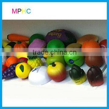 Promotional PU Foam Squeeze Toys Anti Stress Balls Fruit Designs