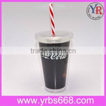 promotional advertising mug,double wall plastic mug, decoration firing drink mug