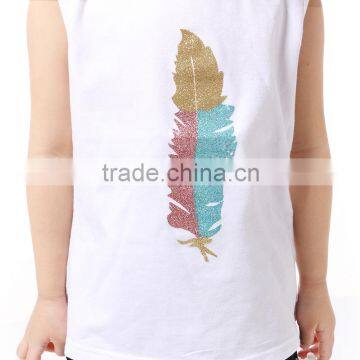 2016 Latest Design Wholesale Baby Outfit Cotton Sleeveless Leaves Pattern Girls Outfit For 0-8 Yrs photo-4