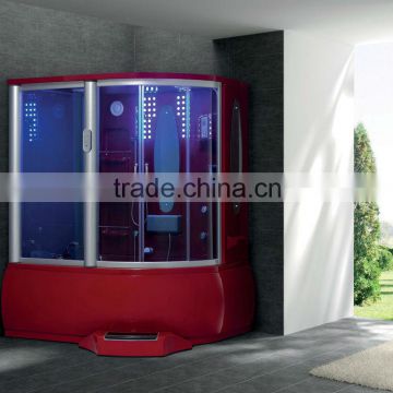 Red Acrylic Steam Shower combined with Spa bathtub w/TV/MP3