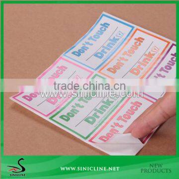 Sinicline OEM Wholesale Drink Cup Paper Sticker