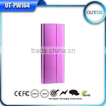 High quality usb charger newest portable aluminium mobile power bank for galaxy s6