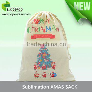 New Sublimation printable heat transfer blanks canvas Drawstring Bag from China