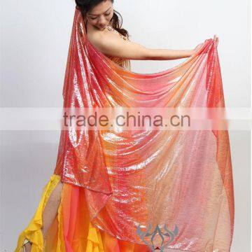 Organdy Belly Dance Veils , Belly Dance Performance Veil with Print Gradient , Hot Selling Perfomance Veils