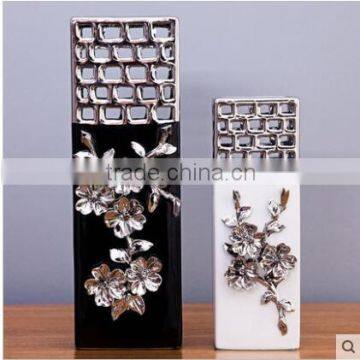 Quality Silver plated rectangular flowerpot planter for wedding