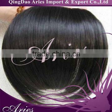 Hot bangs sides long #1b natural black 100% real human hair clips in extensions