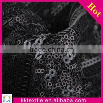 2014 latest design polyester sequin knitted leather fabric for clothing