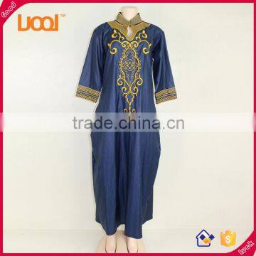 NEW African Women blue dashiki traditional dress 2 pocket
