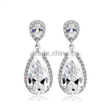 Elegant Teardrop Shape AAA Cubic Zircon Stone Fashion Bridal Earrings for Women