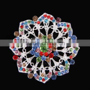 Color Rhinestone Flower Wedding Brooch Pins,Wholesale AB Rhinestone Buckle For Embellishment