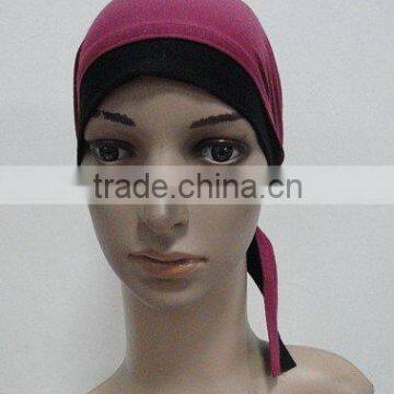 C025 new style cotton underscarf with tie at back,muslim scarf hats