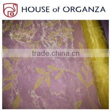 Flocking Organza Fabric for Holiday Decorations and Curtains