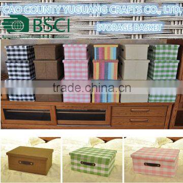 Paper cloth storage basket with lids