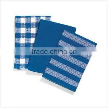 whosale cheap cotton tea towel with blue-white strip