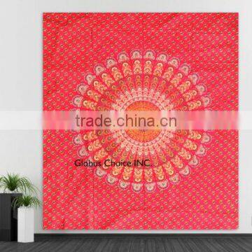 Indian Mandala Red Hippie Wall Hanging Boho EthnicTapestry