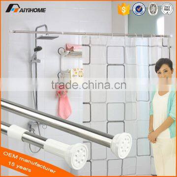 Spring Loaded Extendable Telescopic Shower rod, Adjustable Tension Shower Curtain Rod Rail Pole Rods Rails