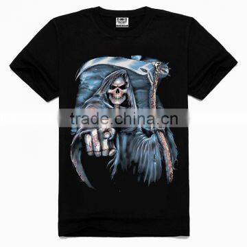 OEM 3d Printing Factory High quality old skull t-shirt, flocking printing t shirts, screen printing t shirt