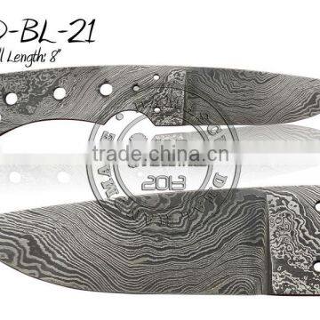 Damascus Steel Knife Blade Blank