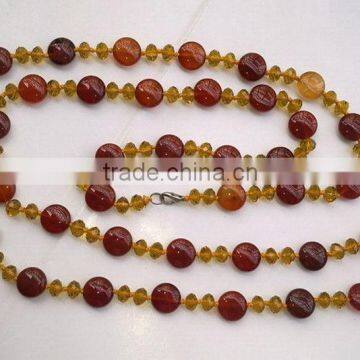 Top level professional gemstones beaded necklace