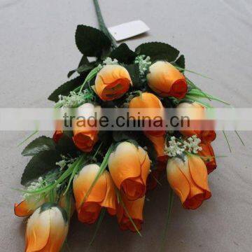 18 Heads Fatory Making Artificial Flower Rose Bud Silk Rose Bud photo-6