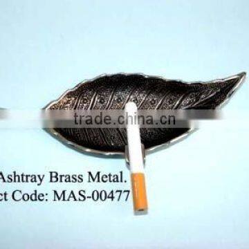 Nickel Coated Leaf Brass Metal Ashtray