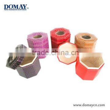 Elegant Genuine Leather/PU/PU Leather Tissue Box For Decoration