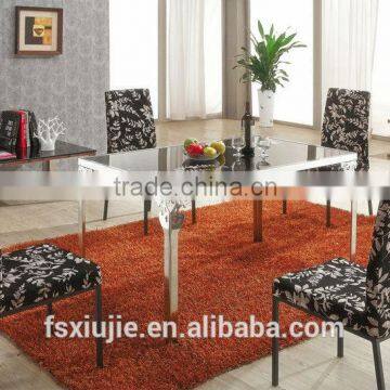 Z651-2 Hotel Room Industrial Non-woven Fabrics Black Metal Dining Chair