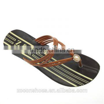 fashion pu latest lady slipper flit flop