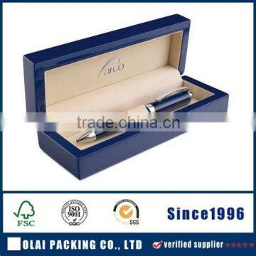 wholesale clear blue luxury wooden pen box