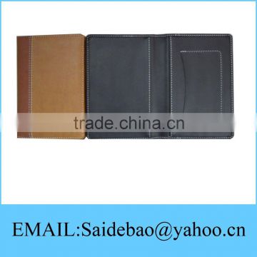 Promotional leather passport holder with business card holder