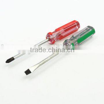 Transparent Handle Phillips And Slotted Screwdriver 2pk Set
