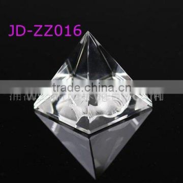 Beautiful crystal pyramid paperweight with pretty color