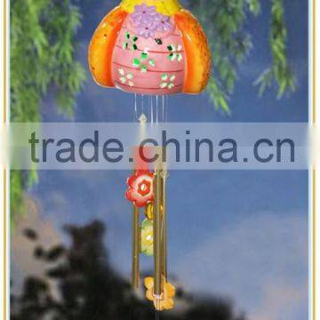 ceramic bee shape wind chime with solar led lights