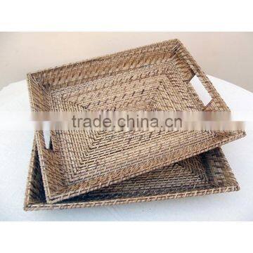 rattan serving tray